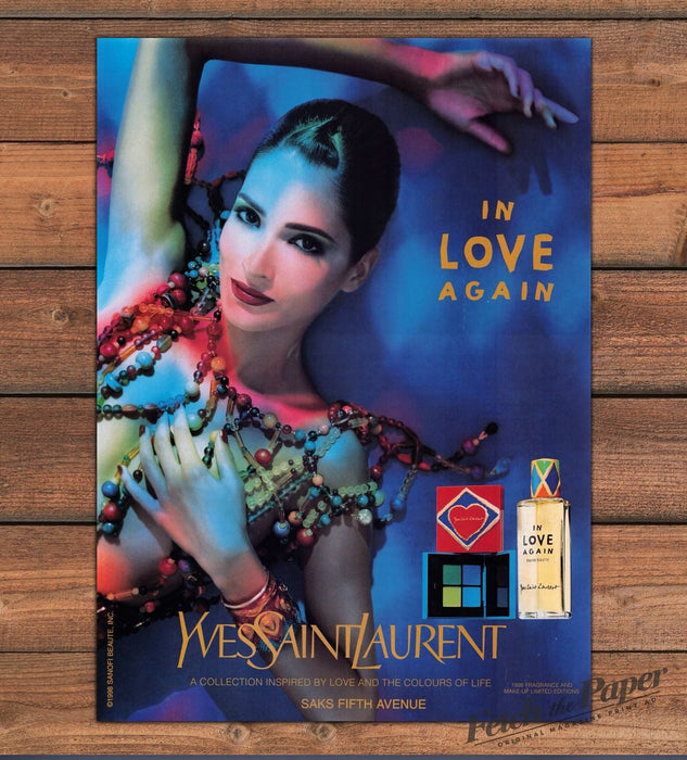 Yves Saint Laurent In Love Again Fragrance Makeup Print Ad 1998 1990s