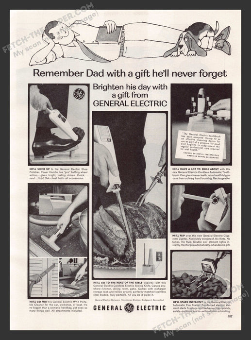 1965 Print Advertisement General Electric Father's Day Gadgets Ad.