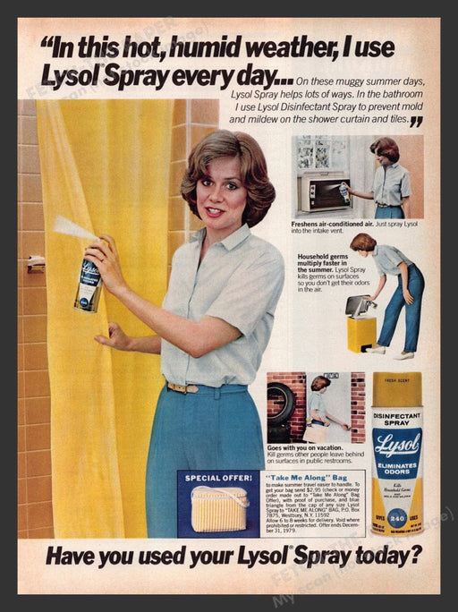 1979 Lysol Disinfectant Spray House Wife Print Advertisement Ad