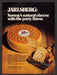 1980 Jarlsberg Cheese Wheel Norway Print Advertisement Ad