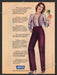 1982 Print Advertisement Levi's Womenswear Clothing Bend Over Pull-On Pants Ad.