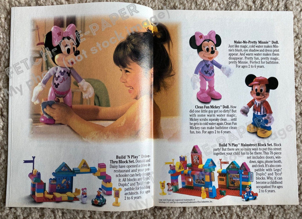 1989 Disney Mattel Toy Catalog / Small Magazine Booklet Insert Fetch the Paper!
