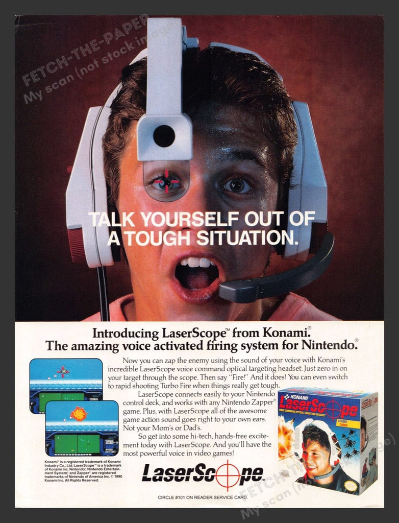 1990 Konami Laser Scope for Nintendo Video Game Print