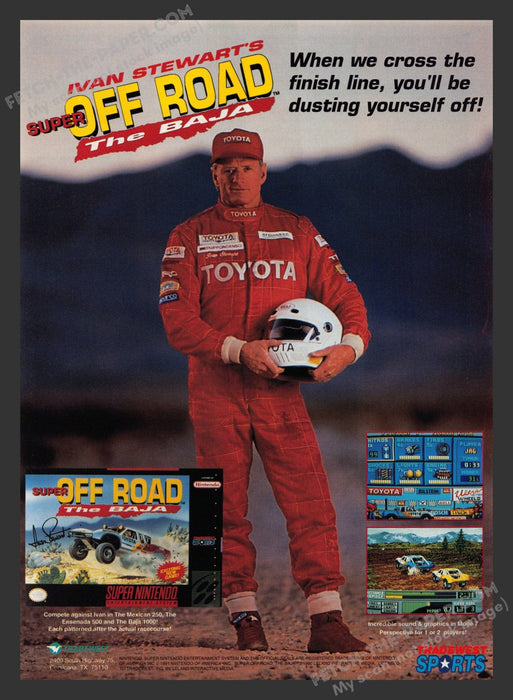 1993 Print Advertisement Ivan Stewart's Off Road: The Baja Athlete Video Game Ad.