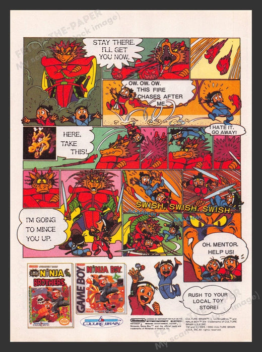 1991 Little Ninja Brothers Video Game Comic from Magazine Fetch the Paper!