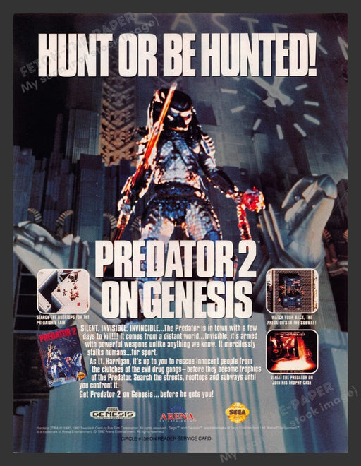 1992 Predator 2 Video Game Print Advertisement