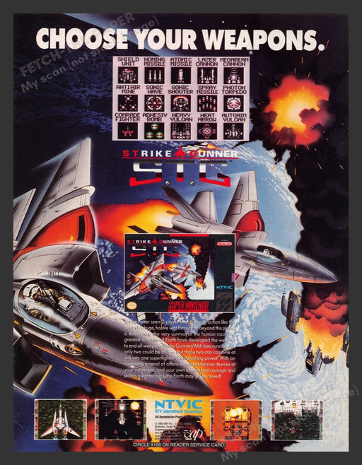 1992 Strike Gunner STG Video Game Print Advertisement