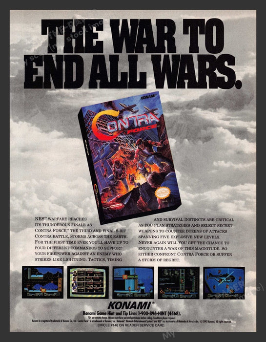 1993 Contra Force The War to End All Wars Video Game Print Advertisement