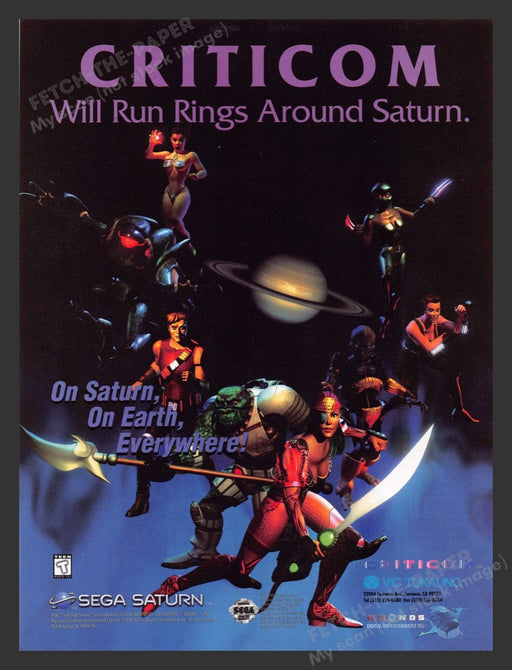 1996 Criticom "Will run rings around Saturn" Video Game Print Advertisement