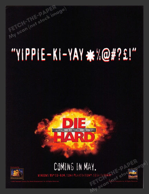 1996 Die Hard Trilogy "Yippie-ki-yay *%@#?!" Video Game Print Advertisement