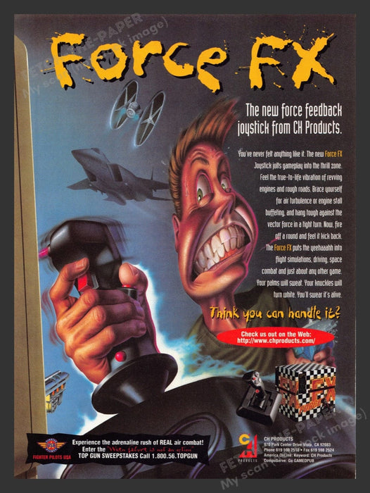 1996 Force FX Joystick from CH Products Video Game Print Advertisement