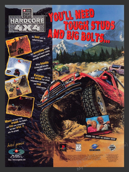 1996 Hardcore 4x4 "This ain't no Sunday drive!" Video Game Print Advertisement