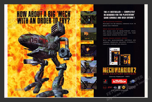 1996 Mech Warrior 2 Video Game Print Advertisement (2 Pages)