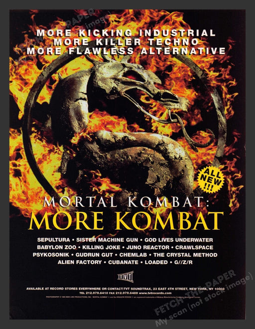 1996 Mortal Kombat: More Kombat Video Game Print Advertisement