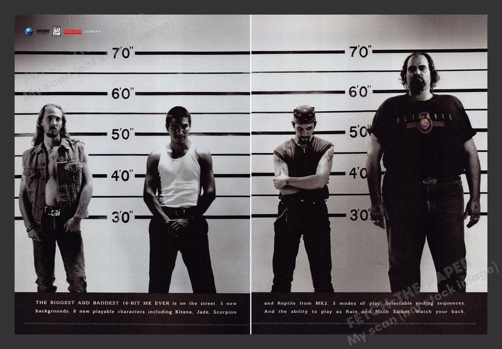 1996 Ultimate Mortal Kombat Line Up Video Game Print Advertisement (2 Pgs)
