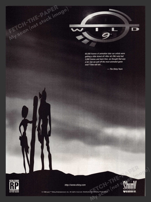 1996 Wild 9 Black and White Ad Video Game Print Advertisement