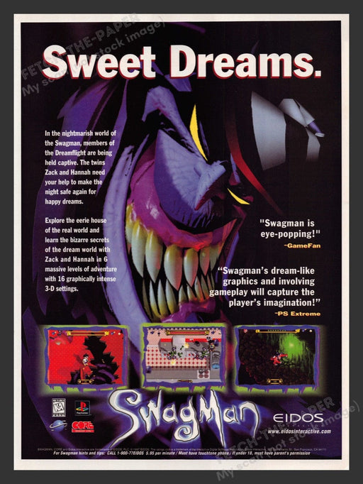 1997 Swagman "Sweet Dreams" Video Game Print Advertisement