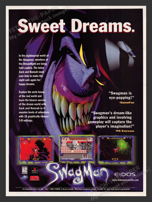 1997 Swagman "Sweet Dreams" Video Game Print Advertisement