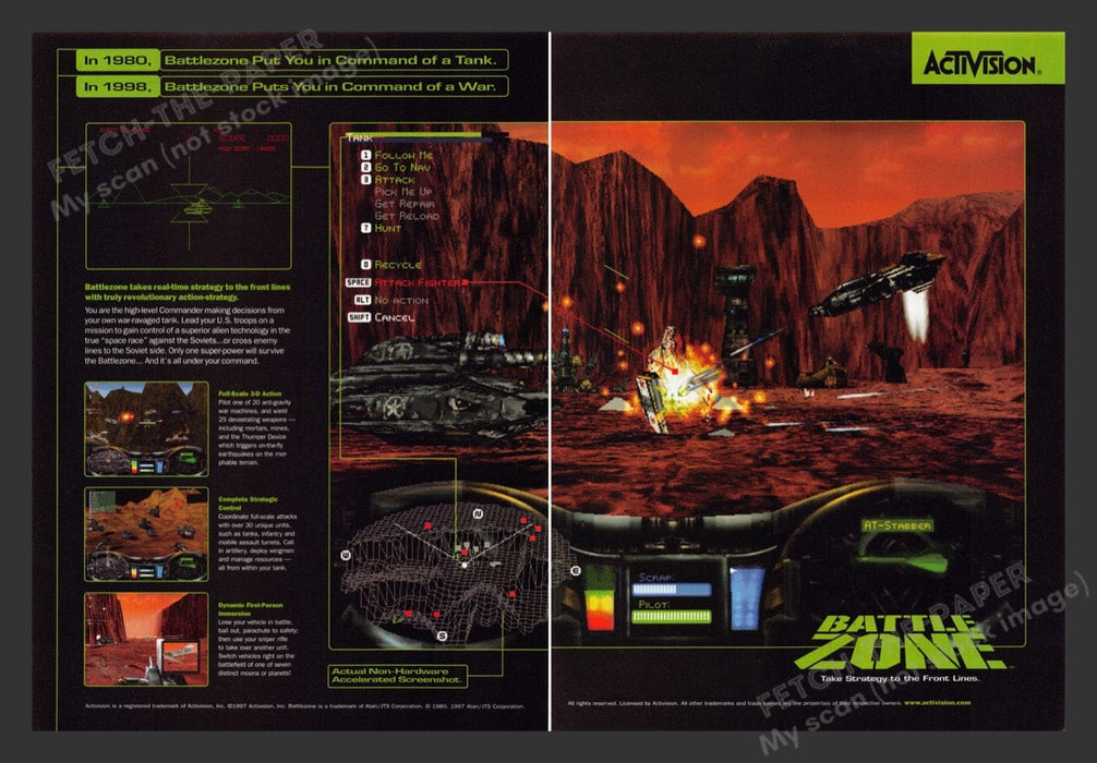 1998 Battle Zone Video Game Print Advertisement (2 Pages)