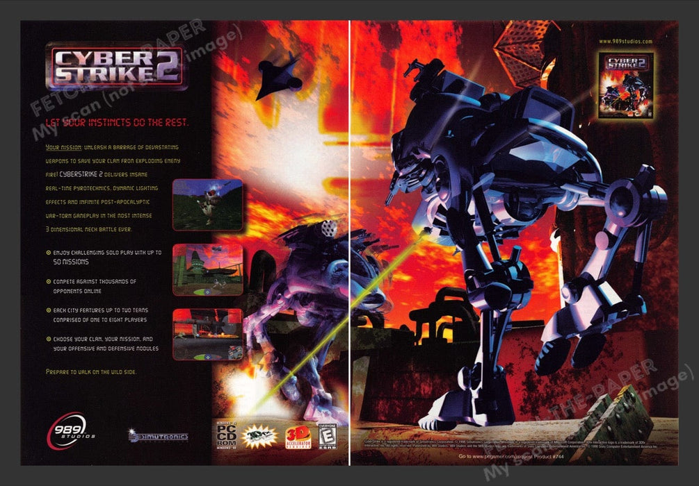 1998 Cyber Strike 2 Video Game Print Advertisement (2 Pages)