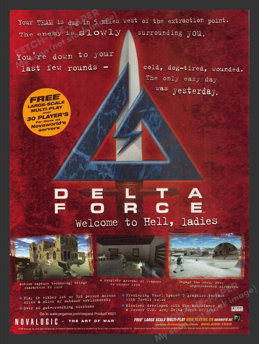 1998 Delta Force Video Game Print Advertisement