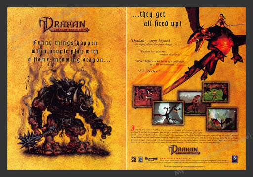 1998 Drakan: Order of the Flame Video Game Print Advertisement (2pgs) Fetch the Paper!