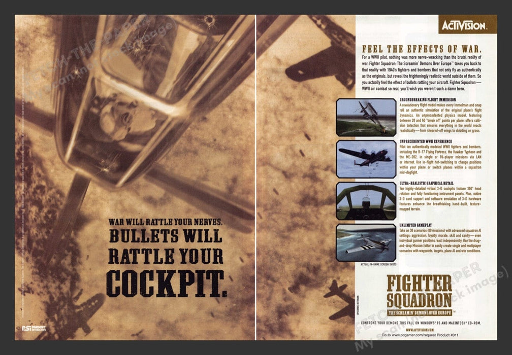 1998 Fighter Squadron Video Game Print Advertisement (2 Pages)