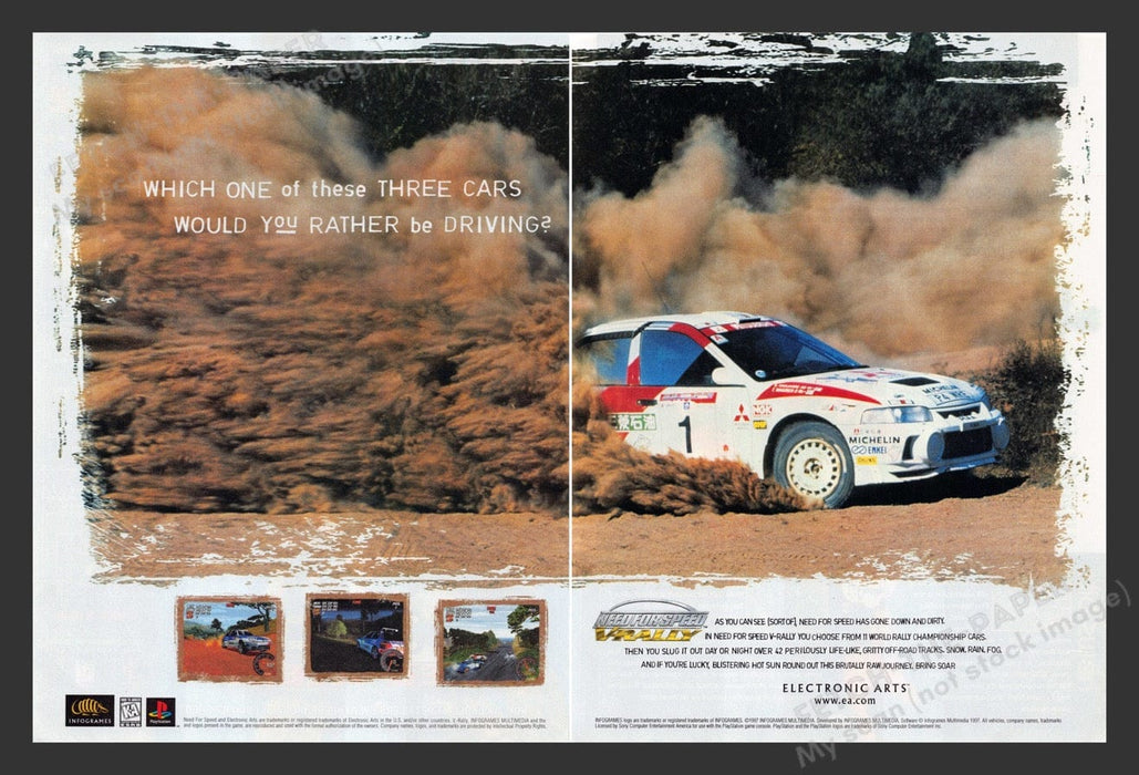 1998 Need for Speed: V-Rally Video Game Print Advertisement (2 Pages)