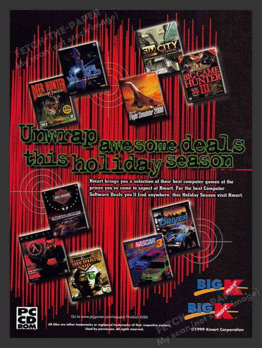 1999 Big Kmart Holiday Unwrap Awesome Deals Video Game Print Advertisement Fetch the Paper!