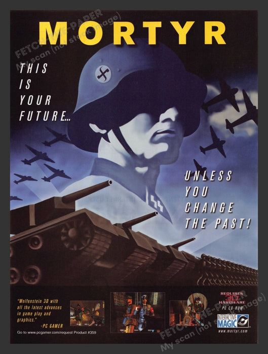 1999 Mortyr Nazi WWII Tanks Planes Soldier Video Game Print Advertisement