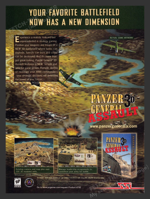 1999 Panzer General 3D Assault Video Game Print Advertisement