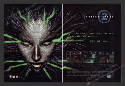 1999 System Shock 2 Video Game Print Ad (2 pgs)