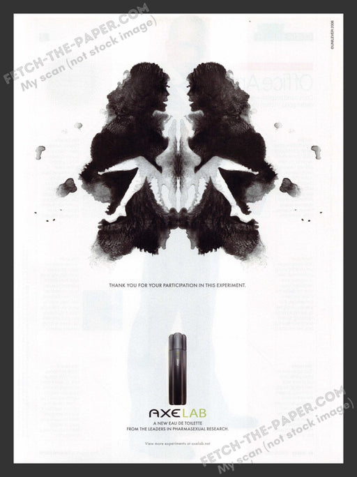 2006 Print Advertisement Axe Lab Rorschach Test Girls Sitting Ad.