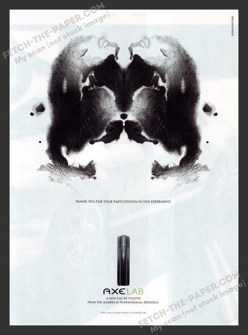 2006 Print Advertisement Axe Lab Rorschach Test Sexy Women Ad.