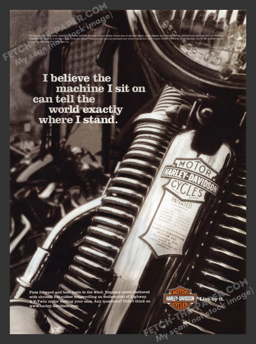 2007 Print Advertisement Harley-Davidson Motorcycle Close Up Ad.