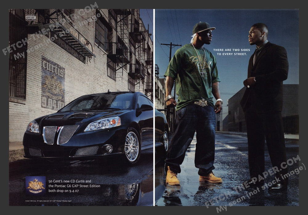 2007 Print Advertisement 2 Page Pontiac G6 GXP  Street 50 Cent Musician Ad.