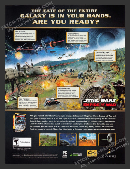 2006 Print Advertisement Star Wars Empire at War Video Game Ad.