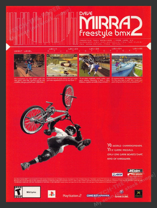 2001 Dave Mirra 2: Freestyle BMX Video Game Print Advertisement Fetch the Paper!