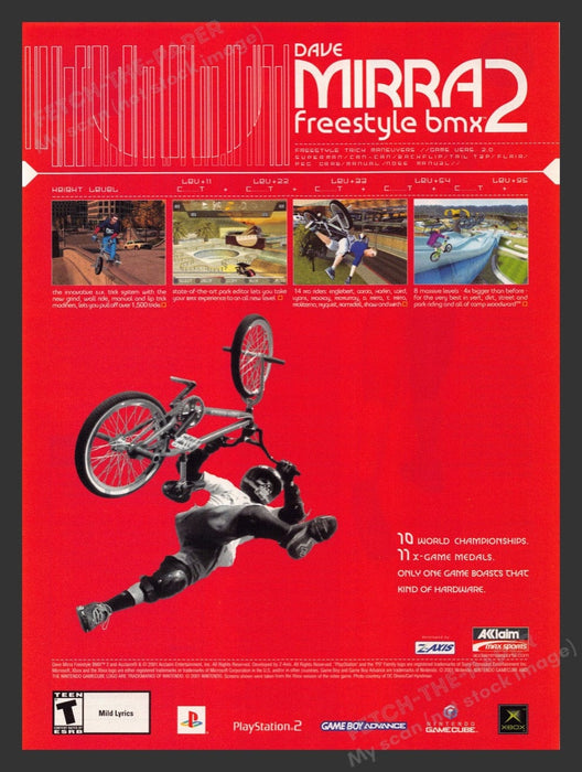 2001 Dave Mirra 2: Freestyle BMX Video Game Print Advertisement Fetch the Paper!