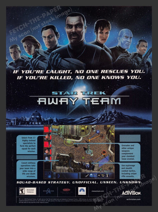 2001 Star Trek: Away Team Video Game Print Advertisement