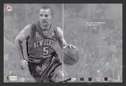 2002 EA Sports NBA Basketball Jason Kidd Video Game Print Advertisement (2 pgs) Fetch the Paper!