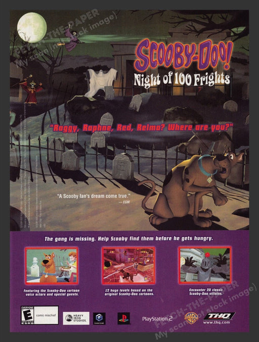 2002 Scooby-Doo! Night of 100 Frights Video Game Print Advertisement Ad Fetch the Paper!