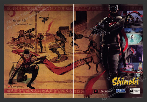 2002 Shinobi "You can't fight what you can't see" Video Game Print Ad (2 pgs) Fetch the Paper!