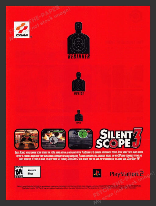 2002 Silent Scope 3 Video Game Print Ad Fetch the Paper!