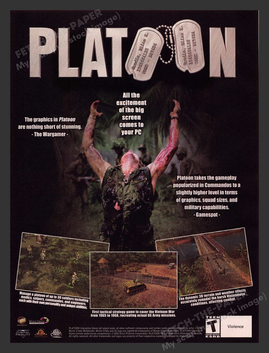 2003 Platoon Video Game Print Advertisement