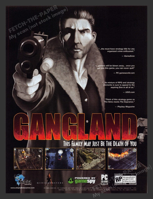 2004 Gangland "This family...death of you" Video Game Print Advertisement