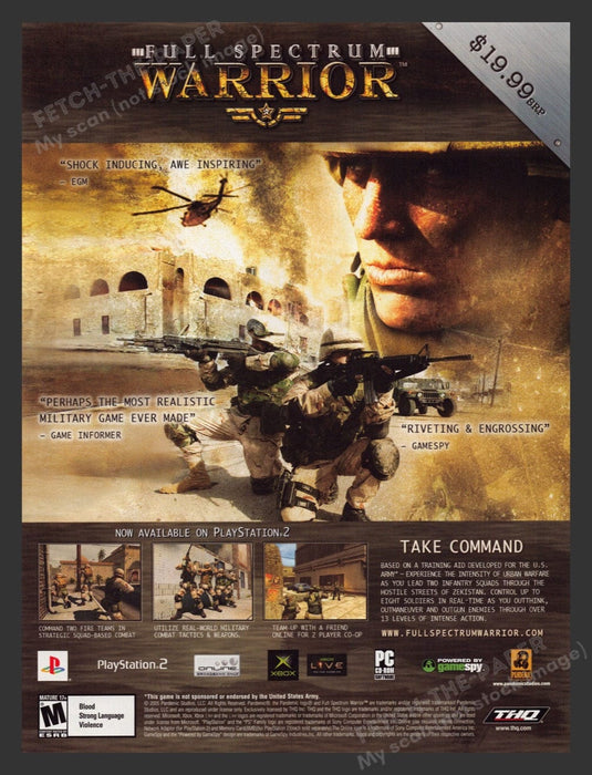 2005 Full Spectrum Warrior Video Game Print Advertisement