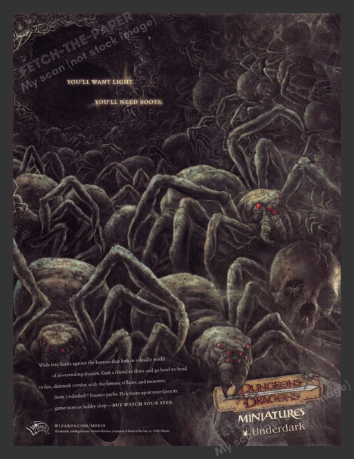 2006 Dungeons & Dragons Miniatures Underdark Spiders Video Game Print Ad