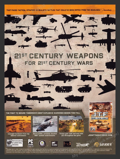 2006 JTF Joint Task Force Weapons Machines Video Game Print Advertisement Fetch the Paper!