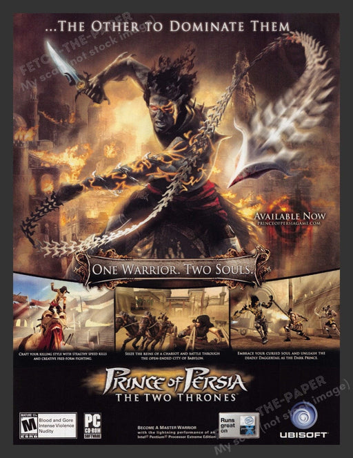 2006 Prince of Persia: The Two Thrones "1 warrior. 2 souls." Video Game Print Ad